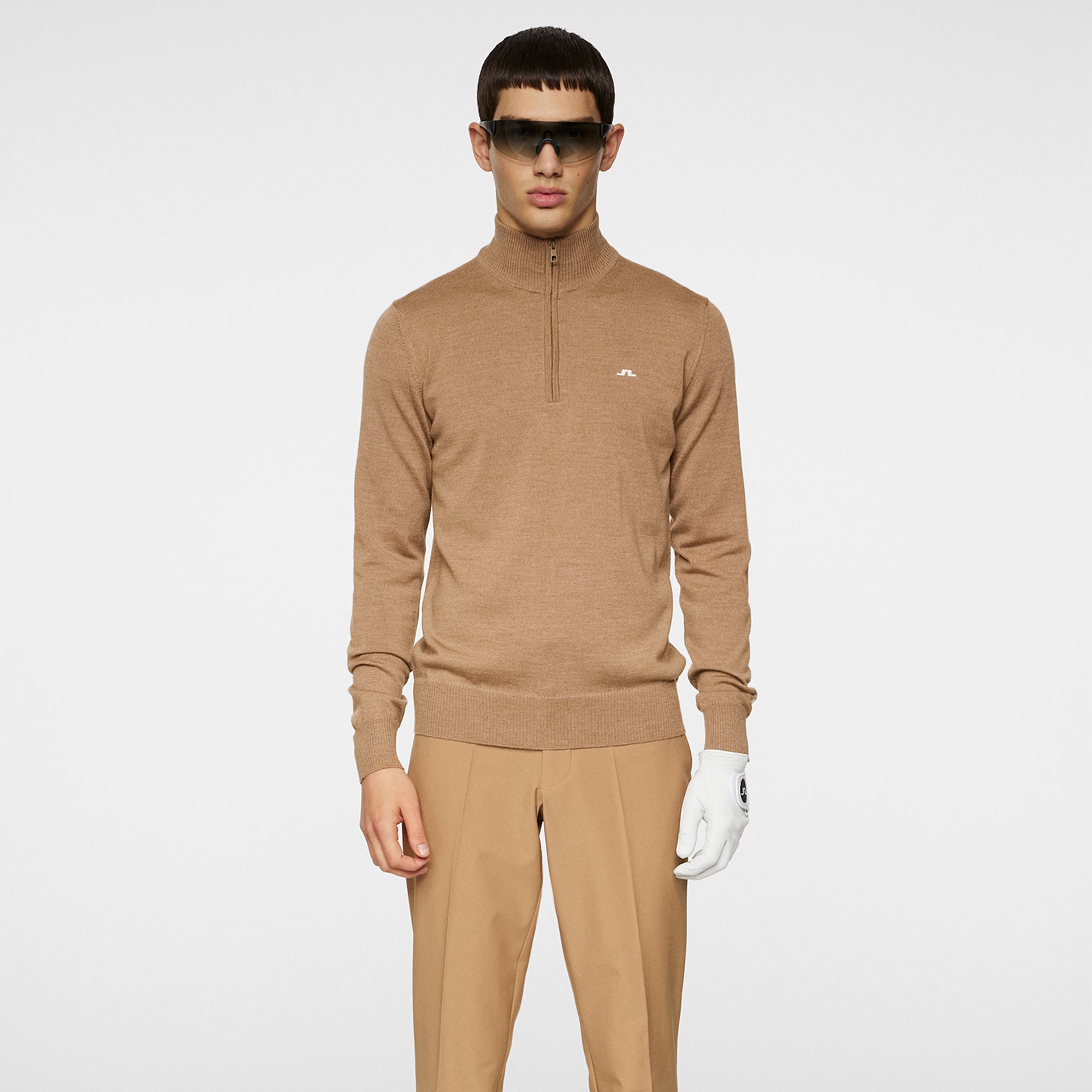 J Lindeberg Kian Tour Merino Mens Sweater Tigers Eye